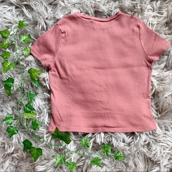 H&M Salmon Pink Crop Top - Picture 2 of 2